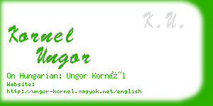 kornel ungor business card